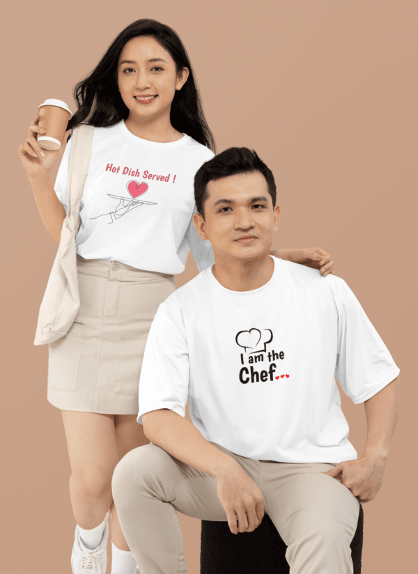 "Hot Dish & Chef" Couple T-Shirts - Kloch Valentine's Day Collection