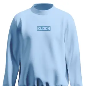 Front View of Sky Blue Unisex Sweatshirt with KLOCH Logo – Streetwear by Kloch