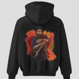 Pawan Kalyan Artwork on Black Hoodie – Official VeeraMallu Movie Merchandise by Kloch