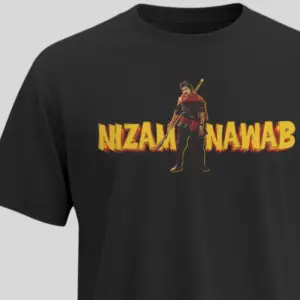 Black Nizam Nawab T-Shirt featuring Pawan Kalyan from Hari Hara Veera Mallu – Official Kloch Merchandise