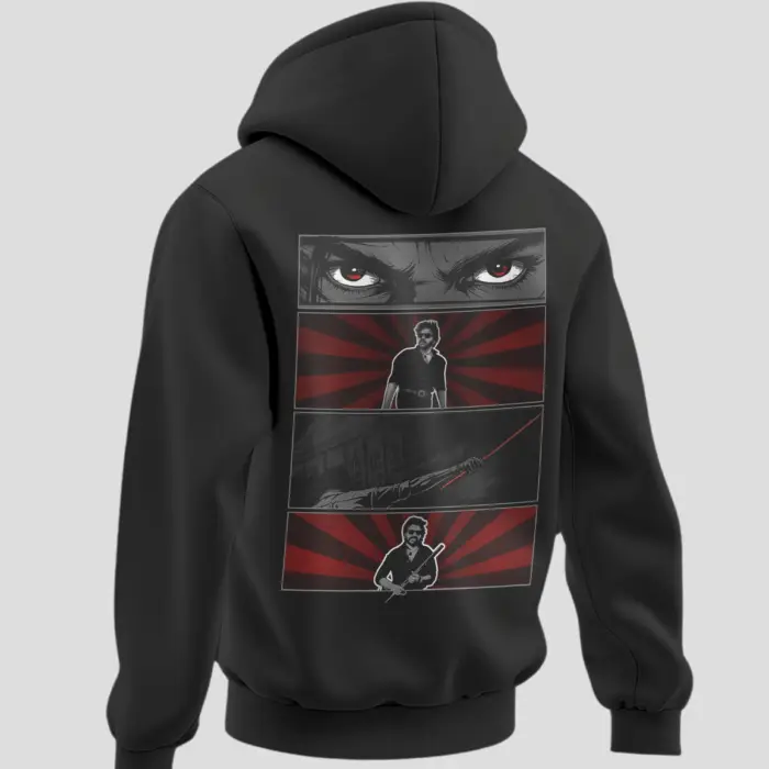 Black OG Inspired Unisex Hoodie with comic panel graphic on back – Kloch Fanwear