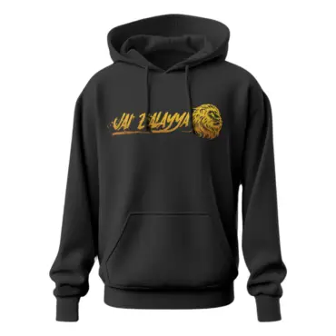 Black Jai Balayya Tribute Hoodie with Golden Lion Design – 300 GSM Unisex Regular Fit