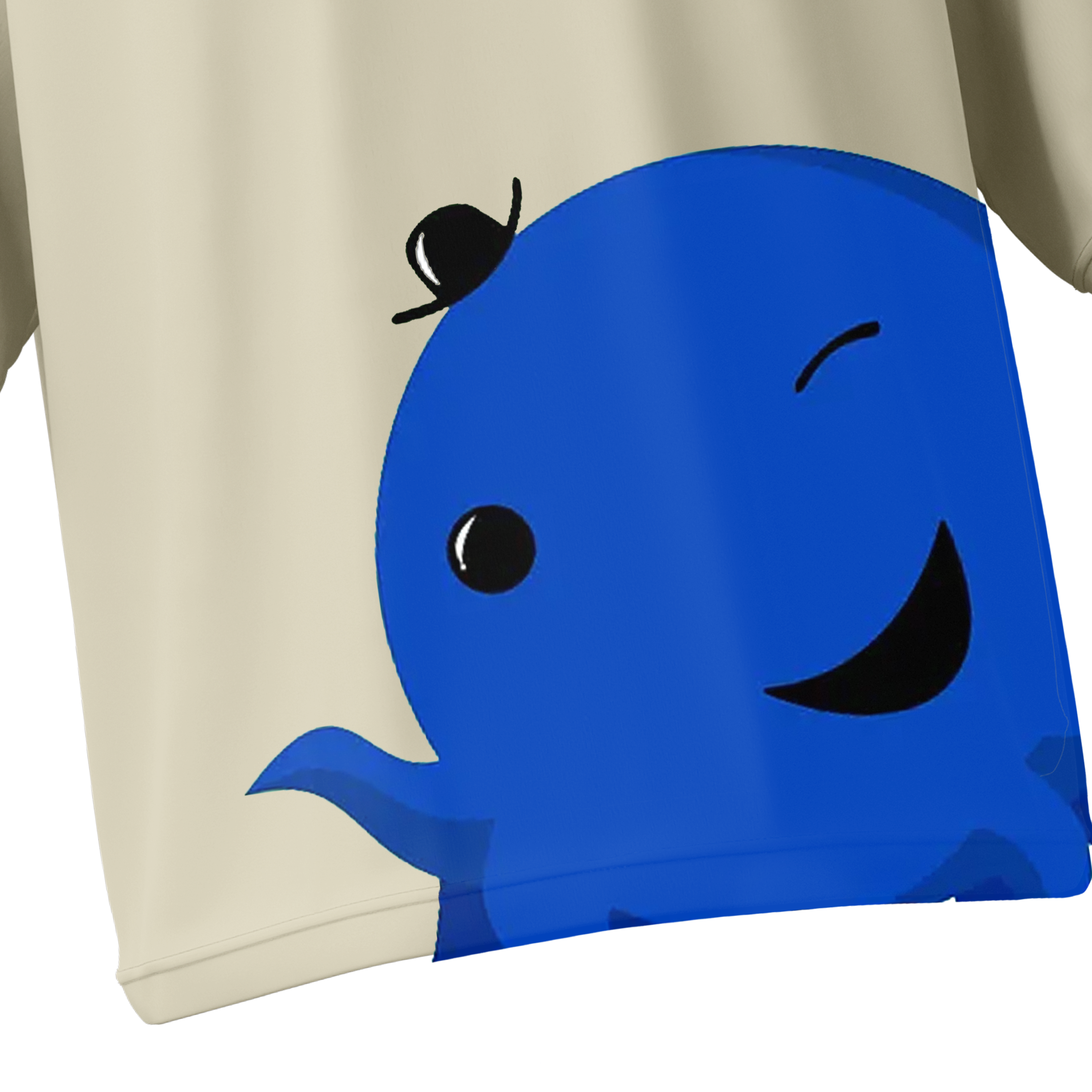 Off-white oversized unisex T-shirt with Oswald and Weenie cartoon graphic - KLOCH