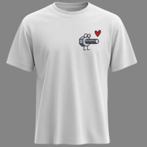 White couple t shirts with cute nut and bolt love graphic made from 180 GSM cotton by Kloch