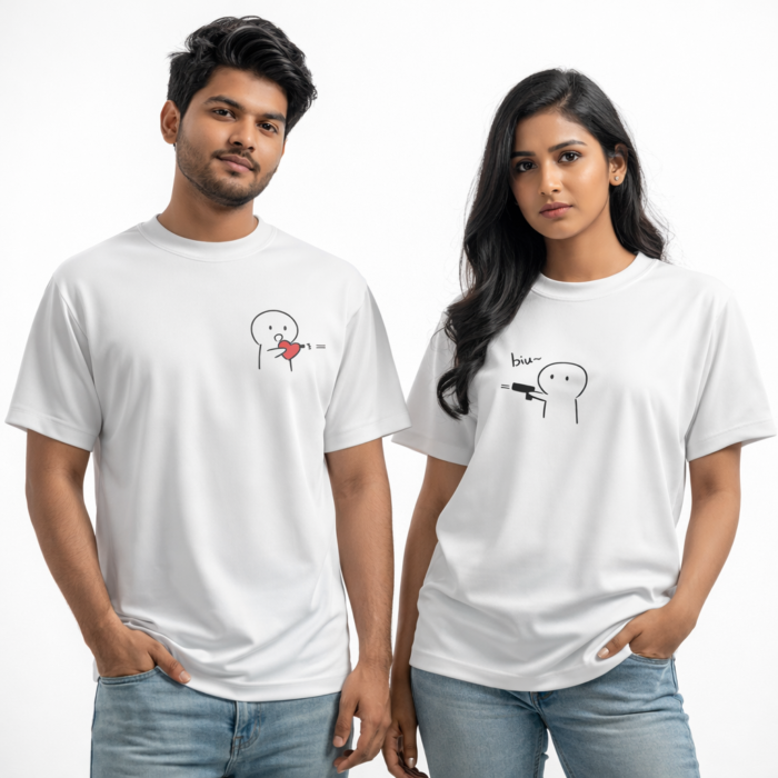 Cute Heart Exchange - Valentines Day Couple T-Shirts