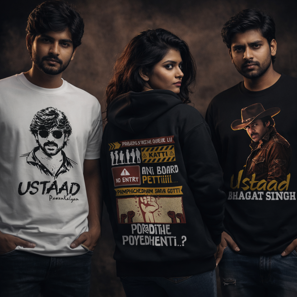 Ustaad Bhagat Singh T-Shirts; Pawan Kalyan T-Shirts